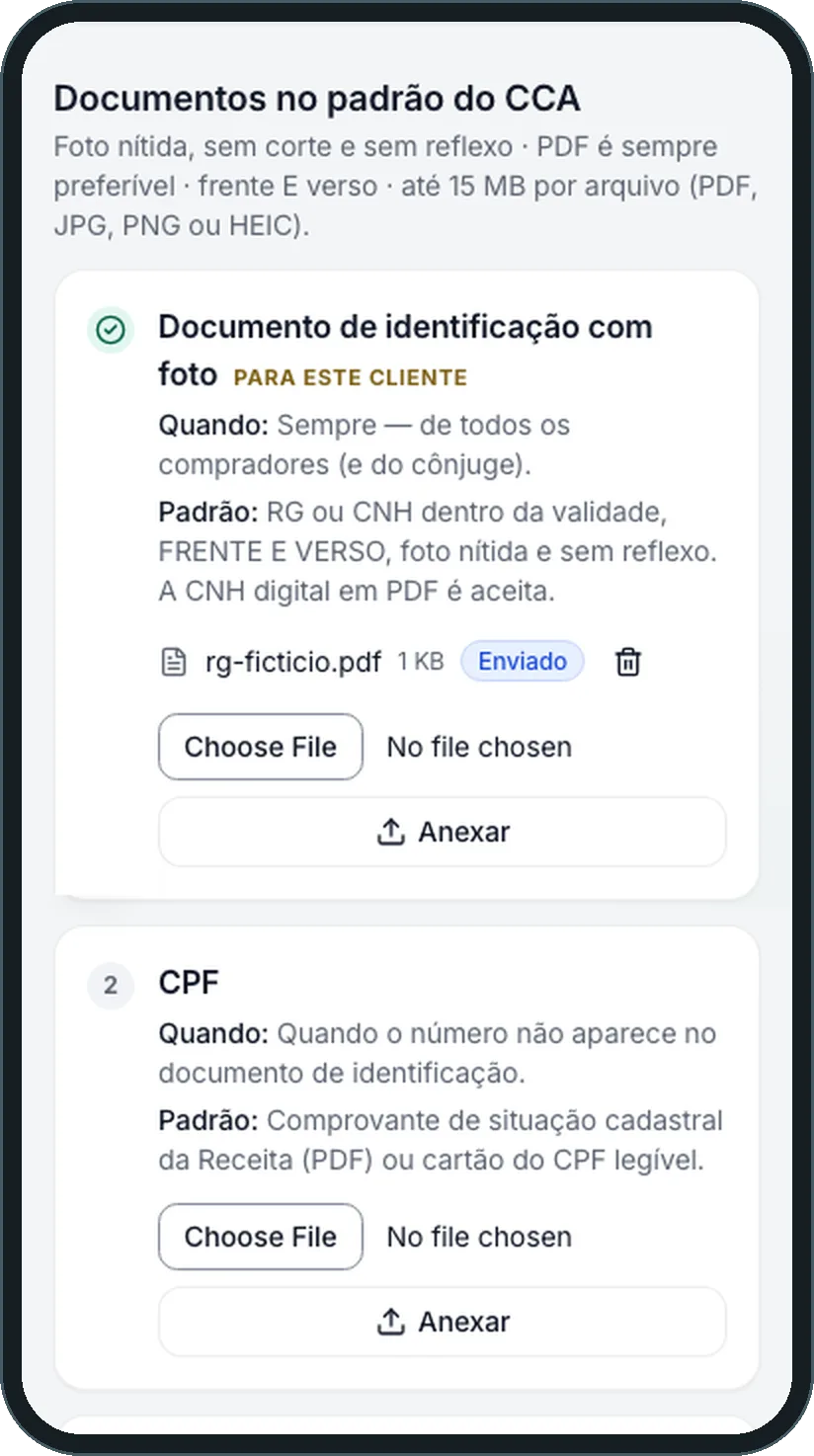 Checklist de documentos