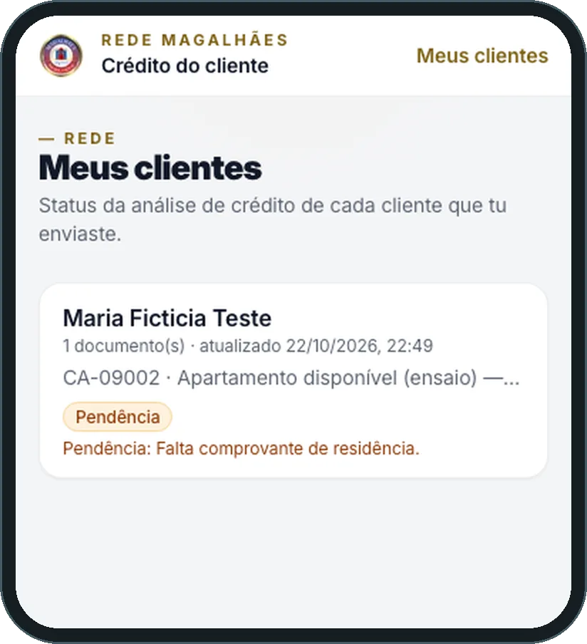 Status com pendência